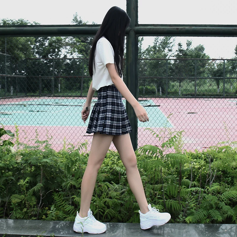 Harajuku 0 Vrouwen Plooi Rok 0 Preppy Stijl Plaid 0Mini Leuke Japanse Schooluniformen Dames Jupe Kawaii