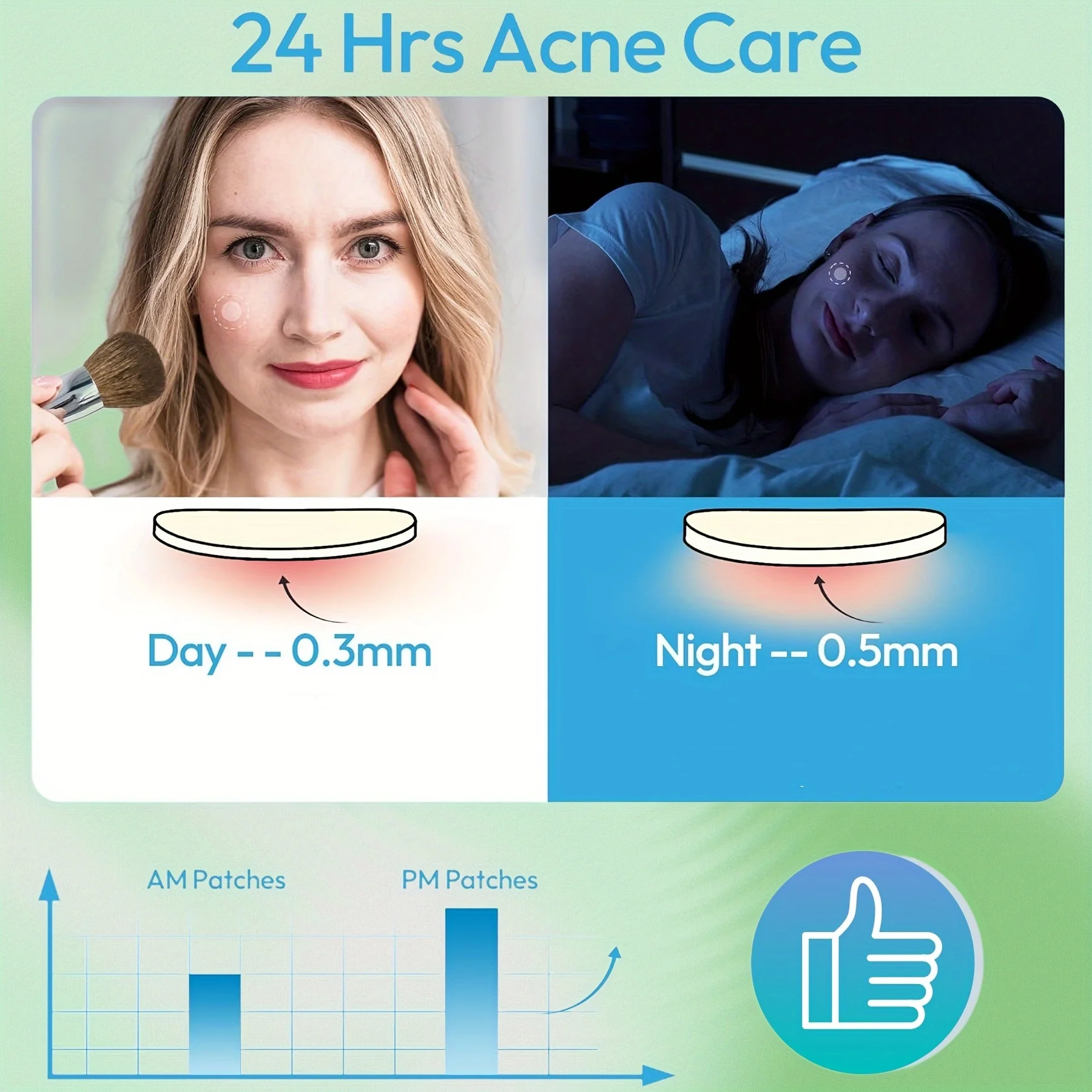 400/800pcs HITWORKER Hydrocolloid Acne Patches, 2 Sizes, Day & Night Use, Beige, Oil Control, Fragrance-Free
