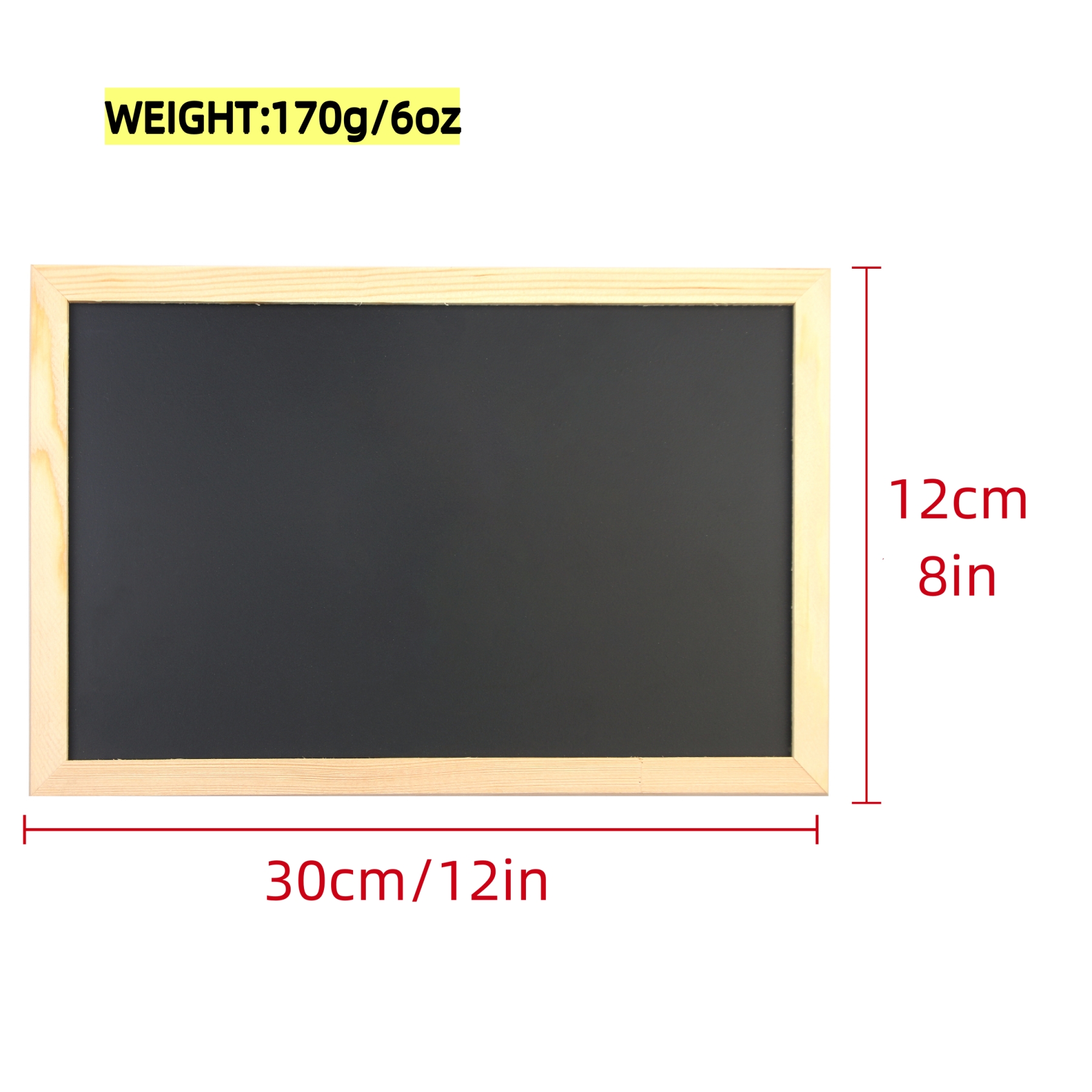 12 X 8 Inches Mini Wall Hanging Black Chalkboard Vintage Non-Magnetic Wooden Frame Chalk Board for School Office Supplies