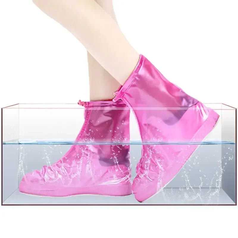 Capa de sapato impermeável de silicone esporte capa de bota de chuva com camada material antiderrapante resistente ao desgaste grosso sapatos capa unisex 1 par