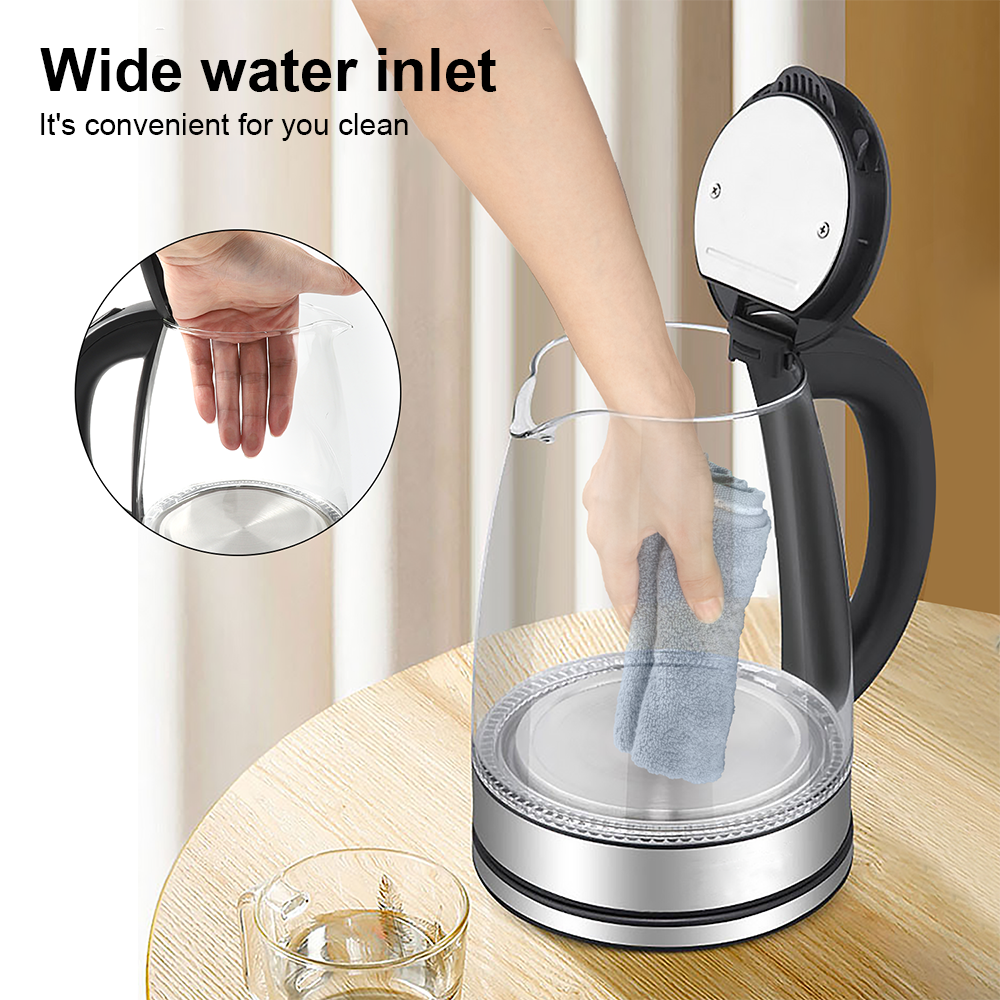 220V 1.8L Electric Kettle Glass Tea Kettle Water Boiler Home Kitchen water heater,Dry Boiling Protection