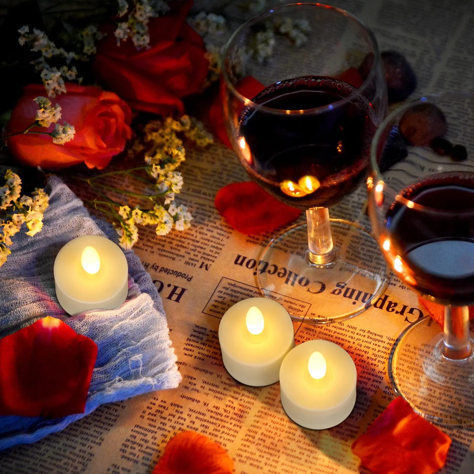 6/12/18/24pcs LED Tea Light Candles Rechargeable Flameless Candles Home Decor Flickering Electronic Candle Lamp for Home gift