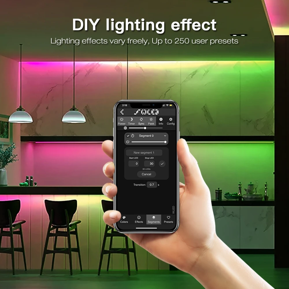 GLEDOPTO ESP32 WLED LED Controller Mic UART Download Music Sound Dynamic RGB DIY WiFi WS2811 WS2812 SK6812 TM1814 WS2813 WS2815