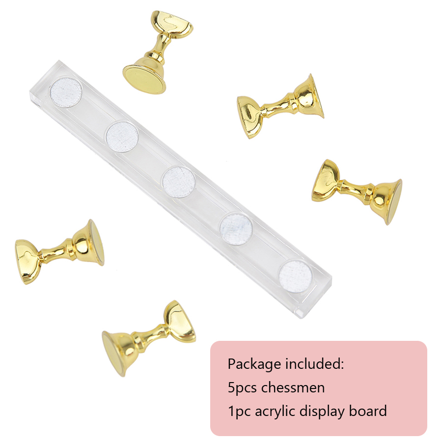 Ensemble de 5 présentoirs d'art d'ongle, support explorez ecs magnétique de base acrylique pour l'affichage de bouts d'ongle