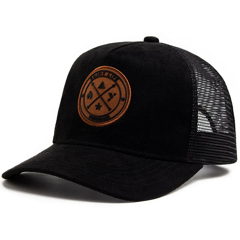 Gorra de béisbol de malla para las cuatro estaciones, moda informal para hombres y mujeres, transpirable, con icono de letras, gorras de camionero de HipHop Unisex, sombrero para deportes al aire libre para papá
