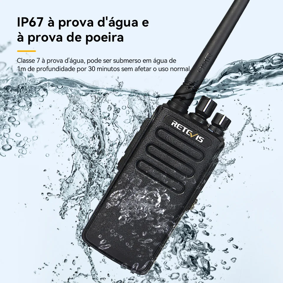 Retevis DMR Radio Comunicador Profissional Longo Alcance RT81 Radio DMR Digital Portátil Walkie Talkie a Prova Dagua Profesional Rádio Comunicador Longa Distância Radio Transmissor Longo Alcance ht 10W