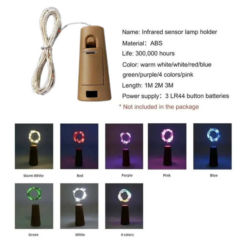 10Pcs LED ขวดไวน์ไฟ Cork ไฟคริสต์มาส Fairy Mini String ไฟสำหรับขวดสุรางานฝีมือปาร์ตี้ของตกแต่งงานแต่งงาน