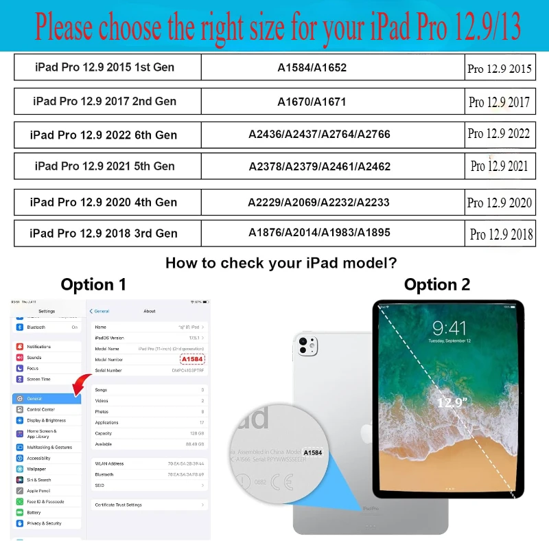 Чехол для Apple iPad Pro 12,9 2015/2017 с вращением на 360 градусов Smart Cover iPad Air 13 2024 2025 12,9 "2018-22 Корпус из искусственной кожи Funda для планшета