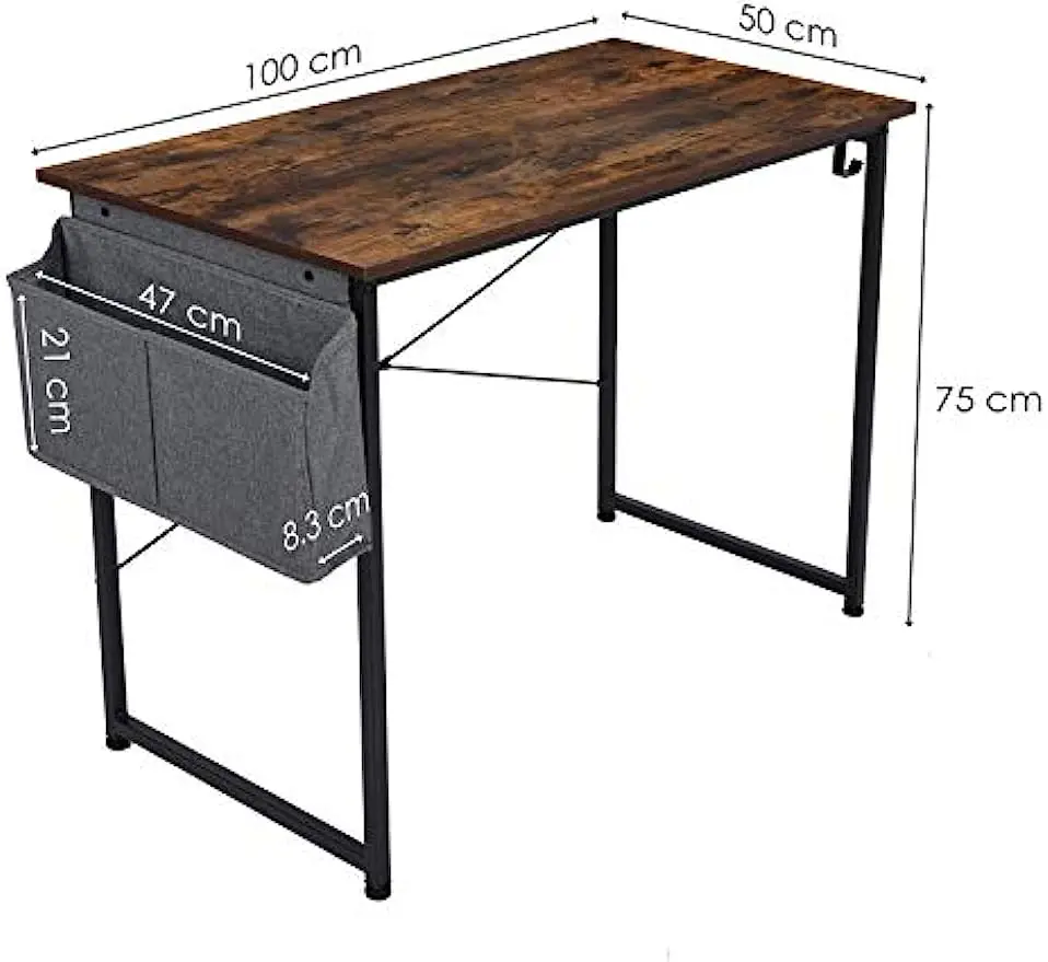 Zones fa Bureau d'ordinateur PC, table d'ordinateur portable, bureau à domicile, bureau d'école, travail, stable, évalué 100x50cm