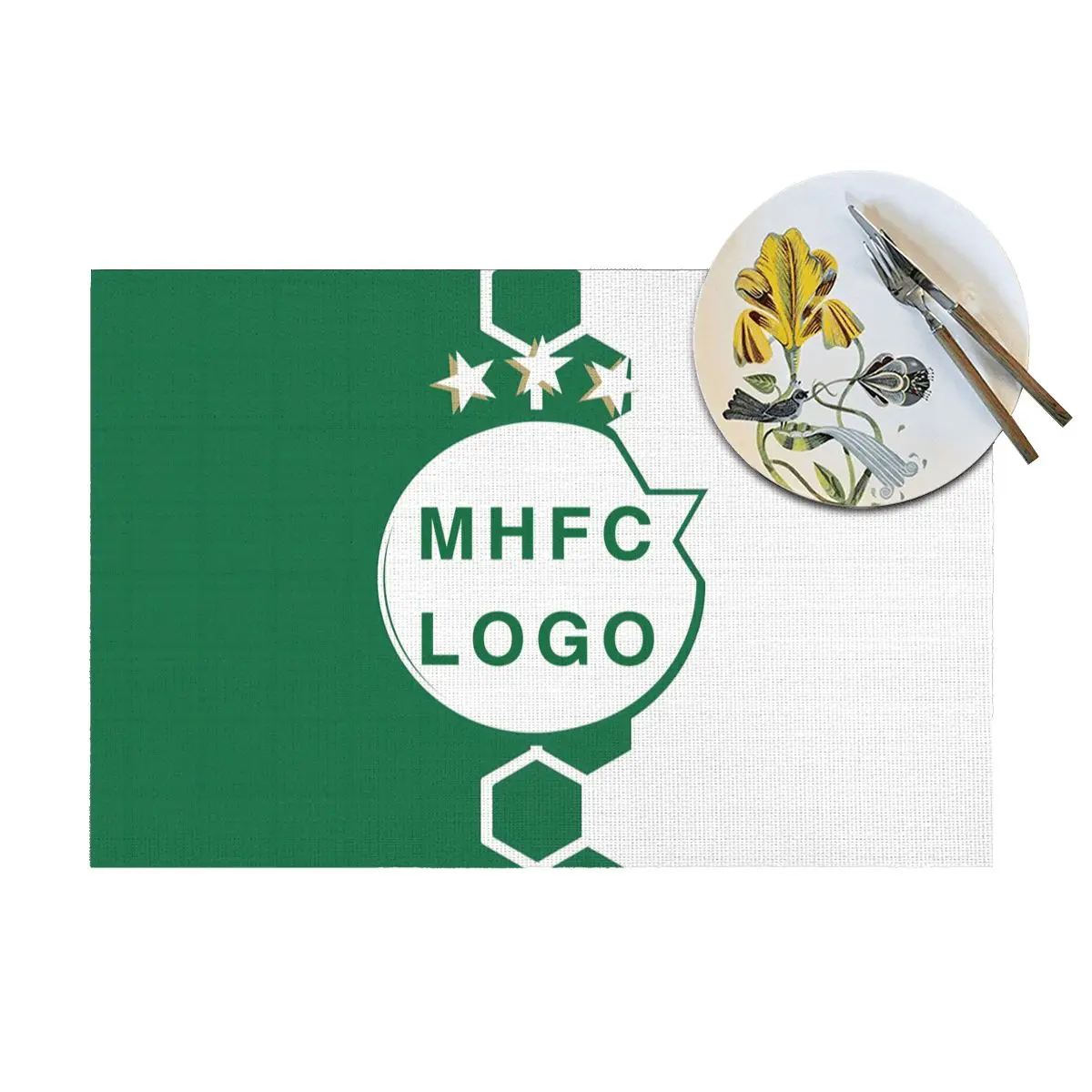 이스라엘 F.C MHFC 챔피언 PVC 우븐 플레이스매트, 방수 쉬운 세척 가능 장식, 레스토랑 주방