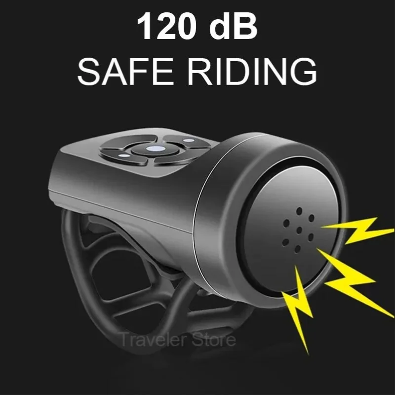 Sino elétrico de bicicleta, buzina de carregamento usb, mtb, anel de segurança de aviso para mountain bike, à prova d'água, acessórios de ciclismo