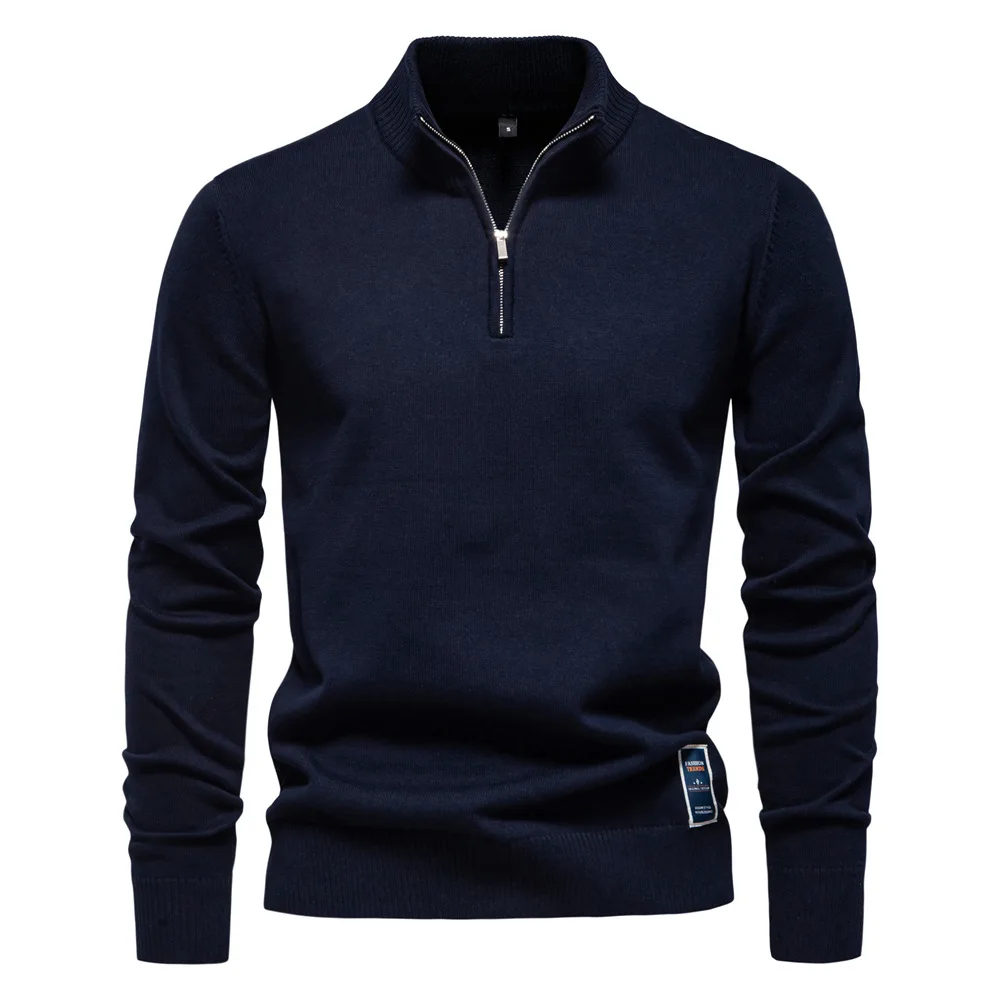 2025 herbst männer Sweatware Warme Pullover Einfarbig Halb Zipper Casual Pullover Dünne Lange Hülse männer Sweatshirts Winter top
