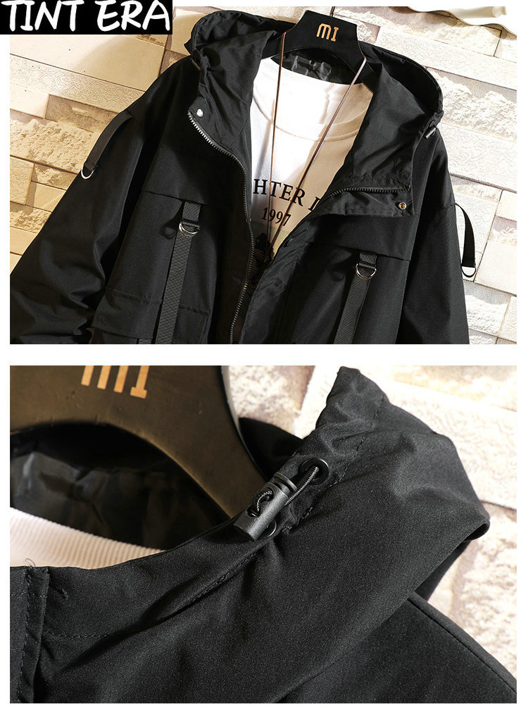 TINT ERA Streetwear Herbst Casual männer Jacken Mit Kapuze Harajuku Windjacke Jacke Für Frau Cargo Jacke Männer Casual Sportswear