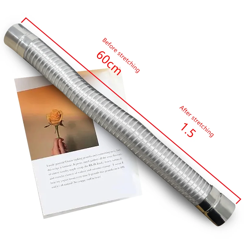 Огнестойкий газовый водонагреватель из нержавеющей стали 60-150 мм, алюминий, прочный универсальный выхлоп, длина удлинительной трубы впускной трубы автомобиля