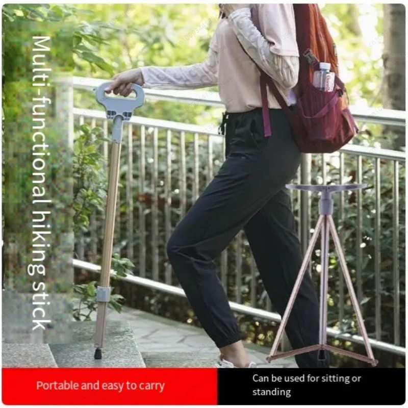 Pólos de caminhada ao ar livre, banco de cana multifuncional, postes de caminhada turísticos, cadeira de cana leve e antiderrapante
