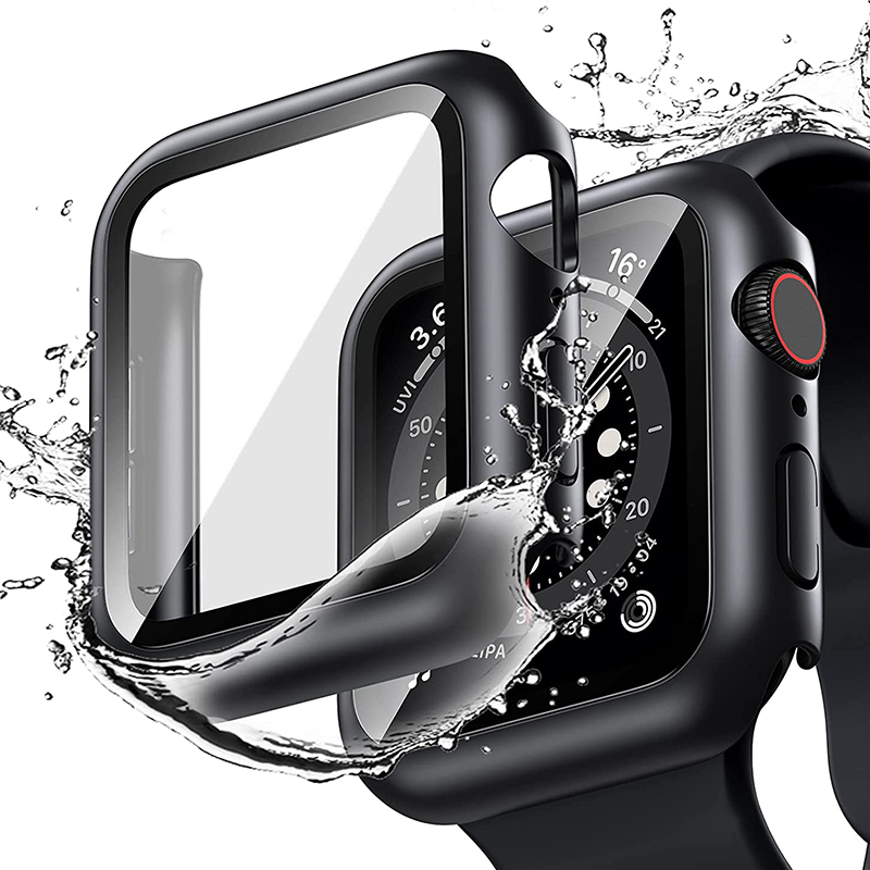 Gehärtetes Glas + Abdeckung für Apple Watch-Zubehör 45 mm 41 mm 44 mm 40 mm 42 mm Displayschutzfolie Apple Watch-Gehäuse Serie 9 4 5 6 SE 7 8