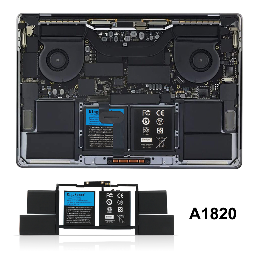 KingSener Mới A1820 Pin Dành Cho Laptop Dành Cho APPLE MACBOOK PRO 15 "A1707 2016 2017 Năm 11.4V 6667MAh