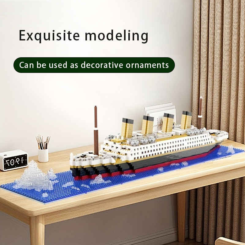 การจําลอง Titanic ความยากสูง Building Block Micro อนุภาคของเล่นปริศนาประกอบ Cruise เรือเด็กของขวัญ