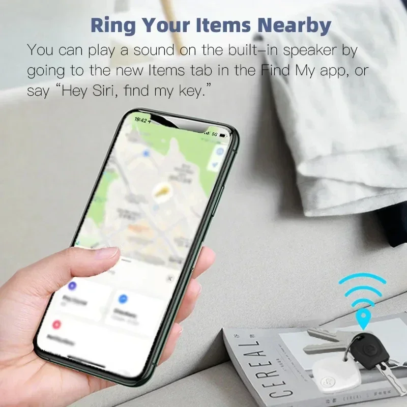 Mini Bluetooth GPS Tracker Smart Tag Works with Apple Find My Only for iOS MFi Finder Item Locator for Key Luggage Backpack