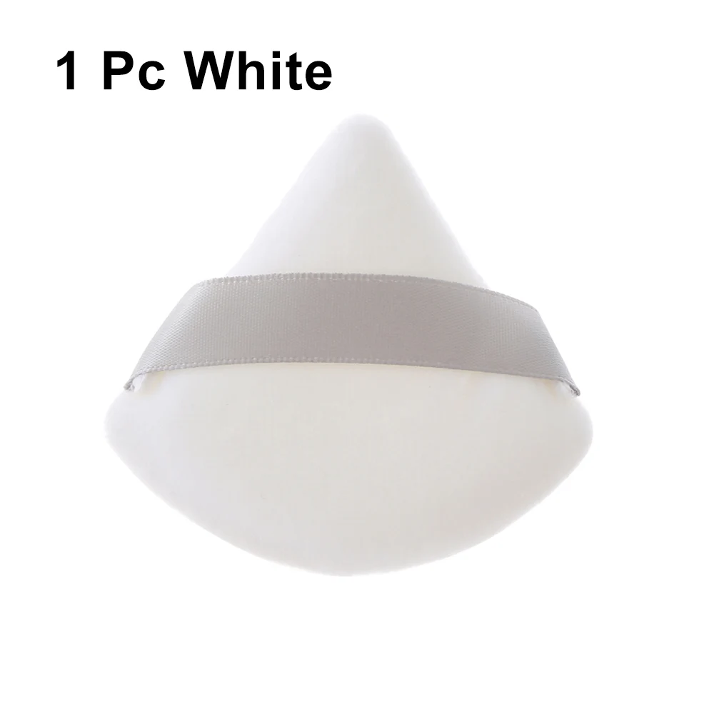 1/2 pçs triângulo veludo pó puff farinha mini rosto maquiagem esponja cosméticos algodão macio rosto pó puff lavável leve