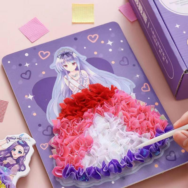 Kit de pintura de princesa para niños, libro de pegatinas de princesa de ensueño, Montessori, hecho a mano