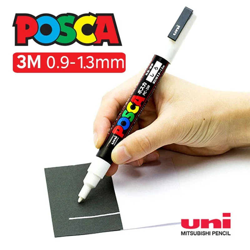 ต้นฉบับญี่ปุ่น Uni POSCA ชุดปากกา MARKER, PC-3M 7/8/12/16/20/22/24/44 สี rotuladores acrilicos ถาวร Graffiti เครื่องหมาย