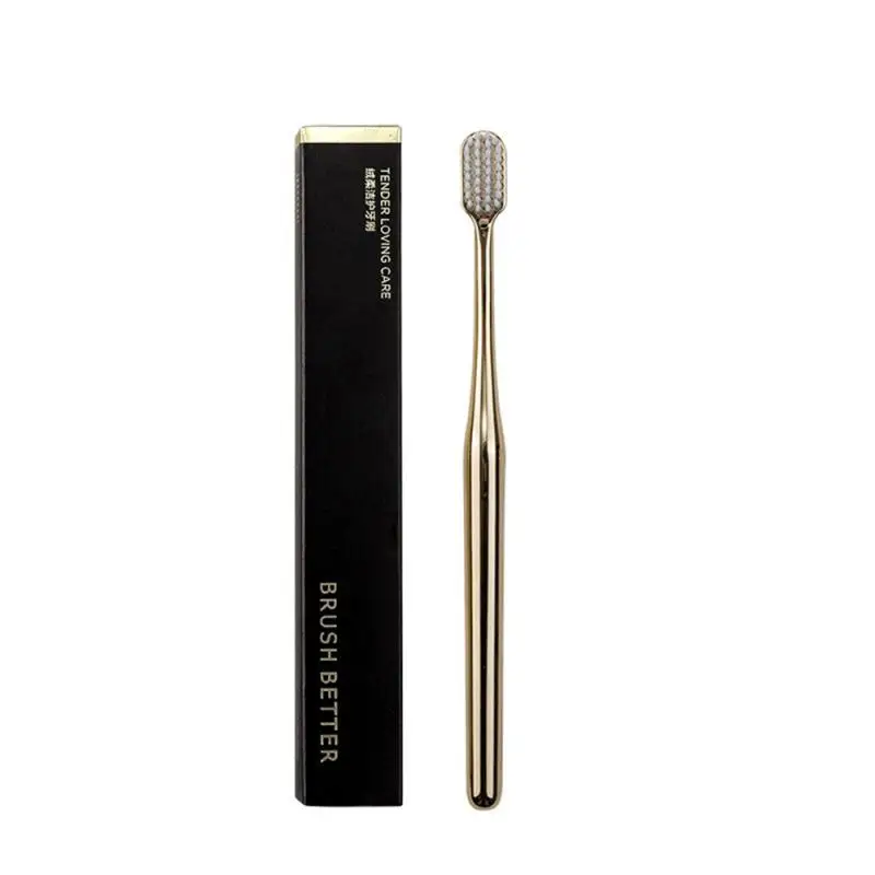 Luxury Soft แปรงสีฟันผู้ชายผู้หญิงผู้ใหญ่ฟันแปรงทองเงินแปรง Elegance Gentle แปรงสีฟัน Drop Shipping
