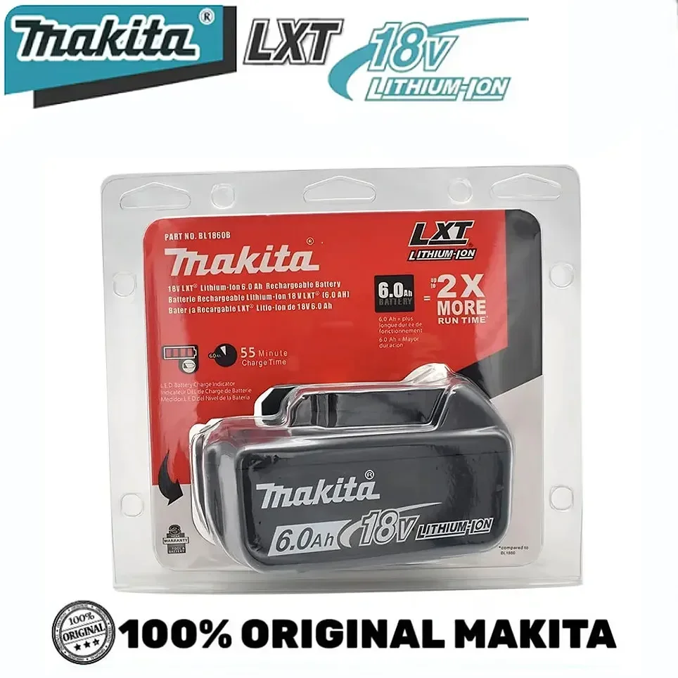 100% batería recargable original Makita 6.0Ah 18V para herramientas eléctricas Makita 18V BL1830 BL1830B BL1840 BL1840B BL1850 BL1850B