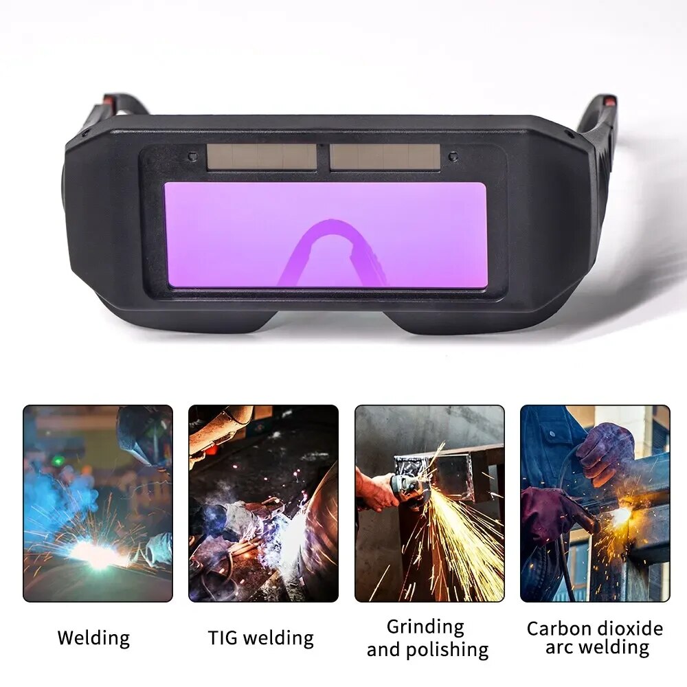 Zasilany energią słoneczną przyłbica spawalnicza automatyczne przyciemnianie gogle spawalnicze LCD okulary spawalnicze do TIG MIG MMA okulary spawalnicze plazmowe