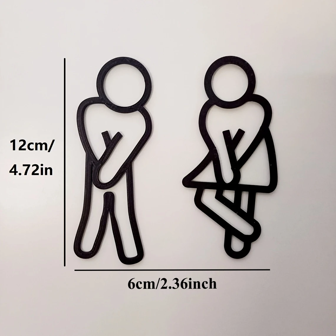 Decorazione per cartelli per porte WC, cartelli per WC moderni per uomini e donne, cartelli per WC, decorazione per contorni, pezzi appesi, toilette per ospiti, bagno