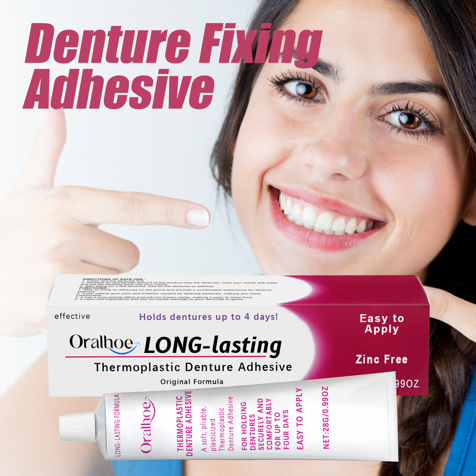 Denture Fixing Adhesive Cream Strong Complete Professional Dentures Glue Prevents Denture Loosening Care Fixed Adhesive 28g