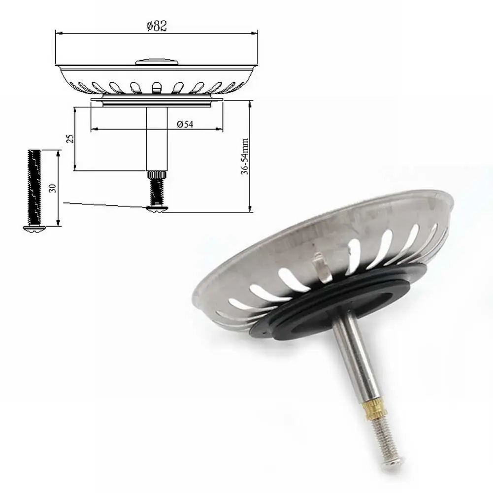 Para fregadero Blanco de repuesto, colador de fregadero de cocina de 82mm, tapón de residuos, filtro de drenaje para lavabo, accesorios para fregadero de cocina y baño
