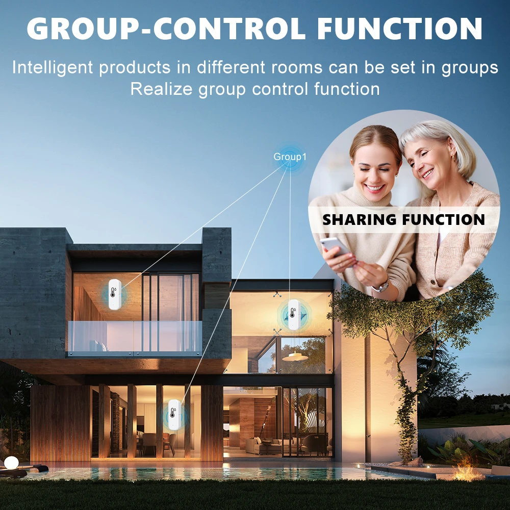 Tuya Mini WiFi ZigBee Sensor inteligente de temperatura y humedad automatización del hogar termómetro enlace inteligente Alexa Google Home