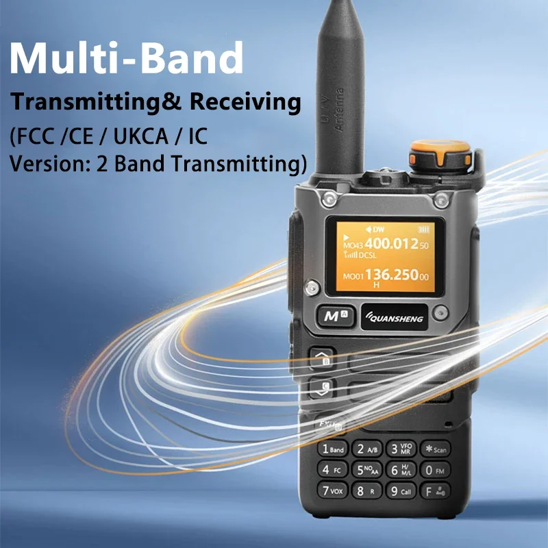 Quansheng UV-K6 Walkie Talkie 5W Air Band Radio Tyep C Charge UHF VHF DTMF FM Scrambler NOAA Wireless Frequency Two Way CB Radio