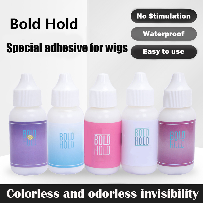Adhésif pour perruque, colle en dentelle à tenue audacieuse pour perruques, adhésif de remplacement pour systèmes de toupet + bonnets de perruque HD, bonnets de bas