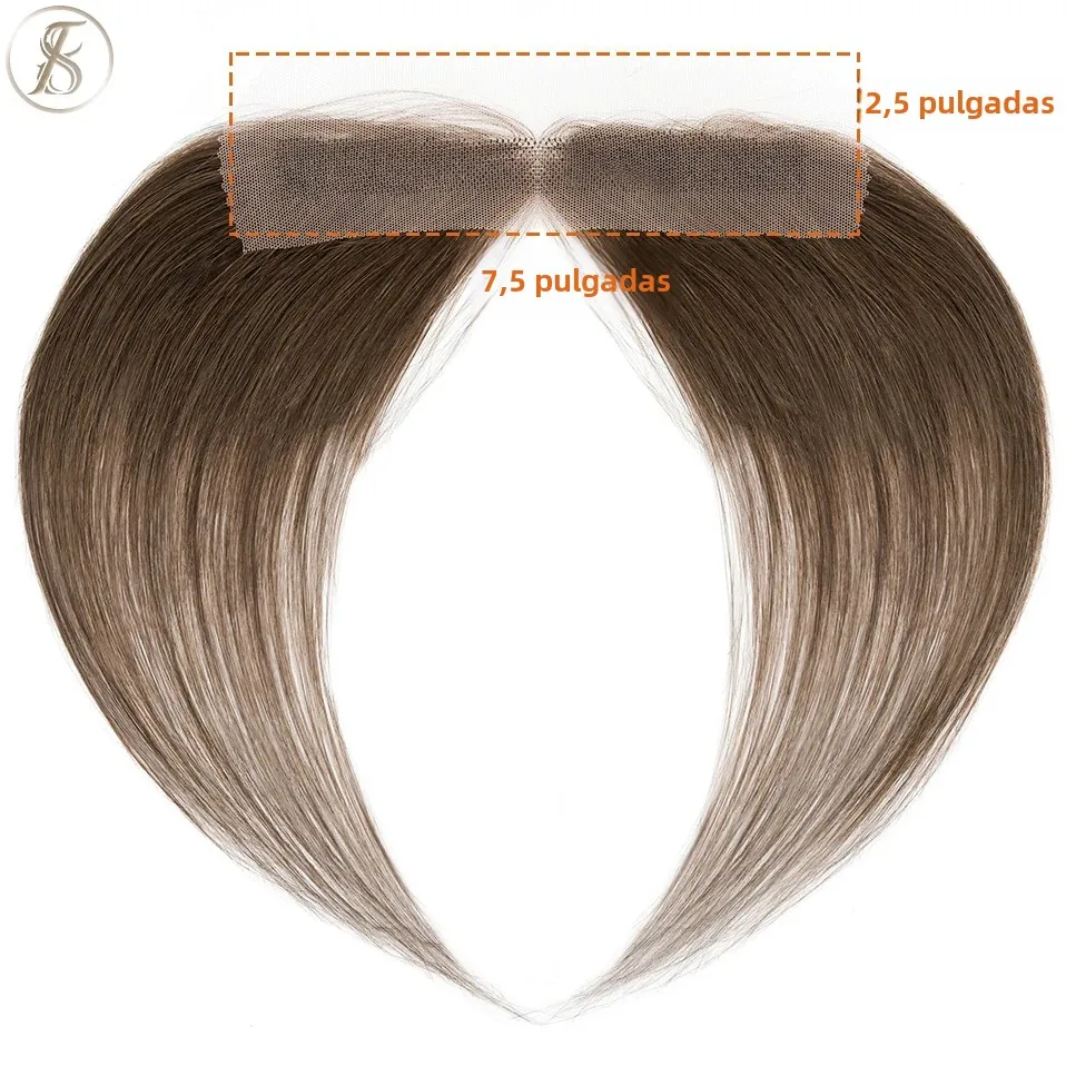 TESS mujeres Topper cabello humano 10 pulgadas línea de cabello Natural parche para el cabello pérdida de cabello gancho de mano encaje un solo nudo cabello Invisible postizo