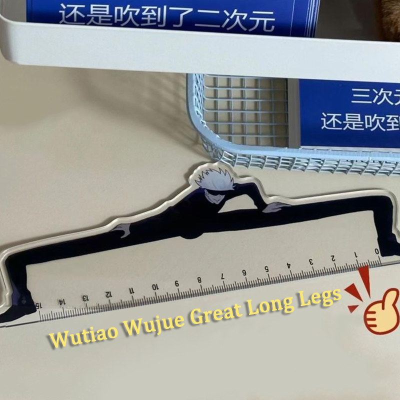 Jujutsu Kaisen Gojo Satoru periféricos de animé regla creativa suministros de papelería para estudiantes herramienta de topografía de línea de escala de alta precisión