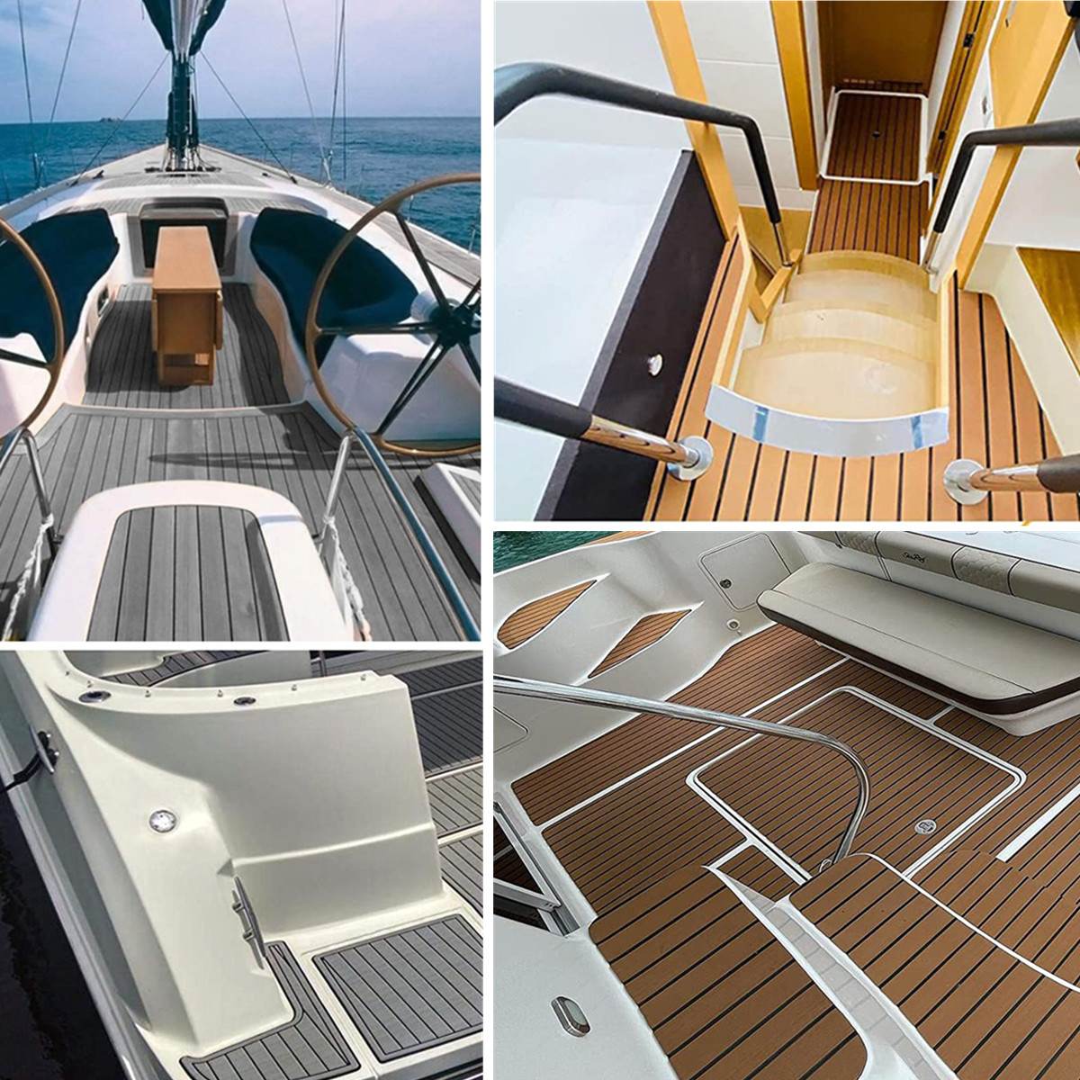 Revestimiento de espuma EVA antideslizante, hoja de cubierta de teca, gris claro, 95x36 ", 2400x900mm, para yate, barco, envío marino