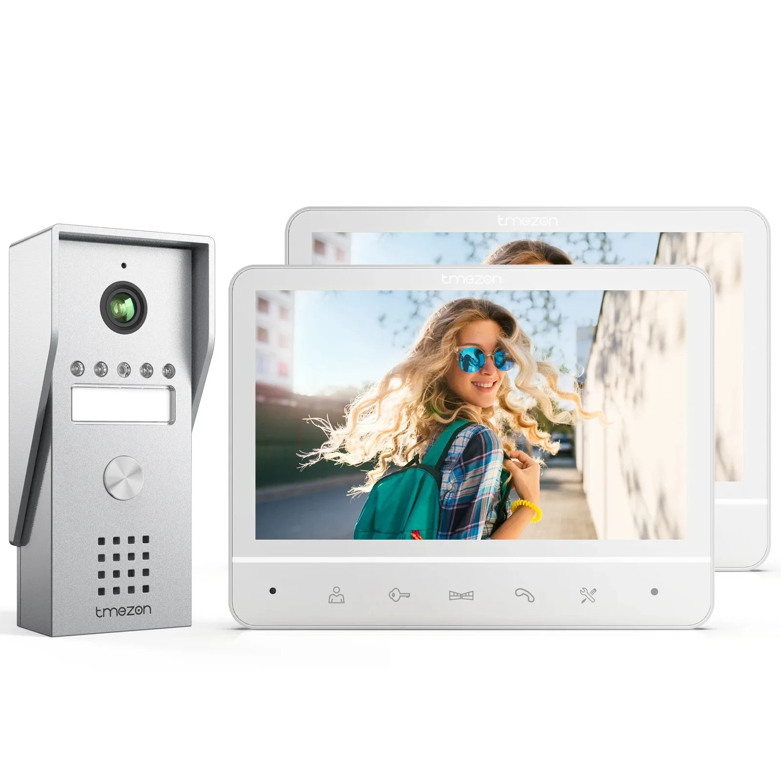 TMEZON videodeurtelefoon 4-draads, intercom met deurbel, deurtelefoon met camera, 7 inch kleurendisplay, 120 °   Breedbeeldcamera