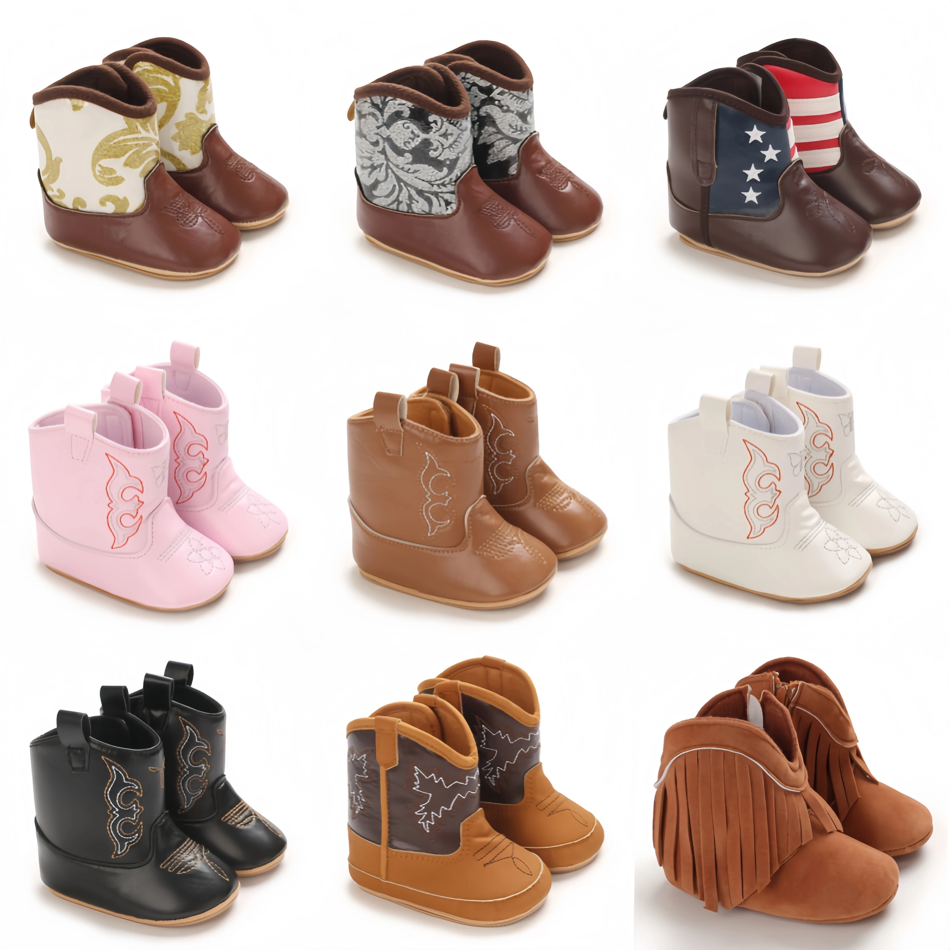 Modische und beliebte Babyschuhe, Western-Denim-Zwischensohle, warme und rutschfeste, lässige Wanderschuhe für Herbst und Winter