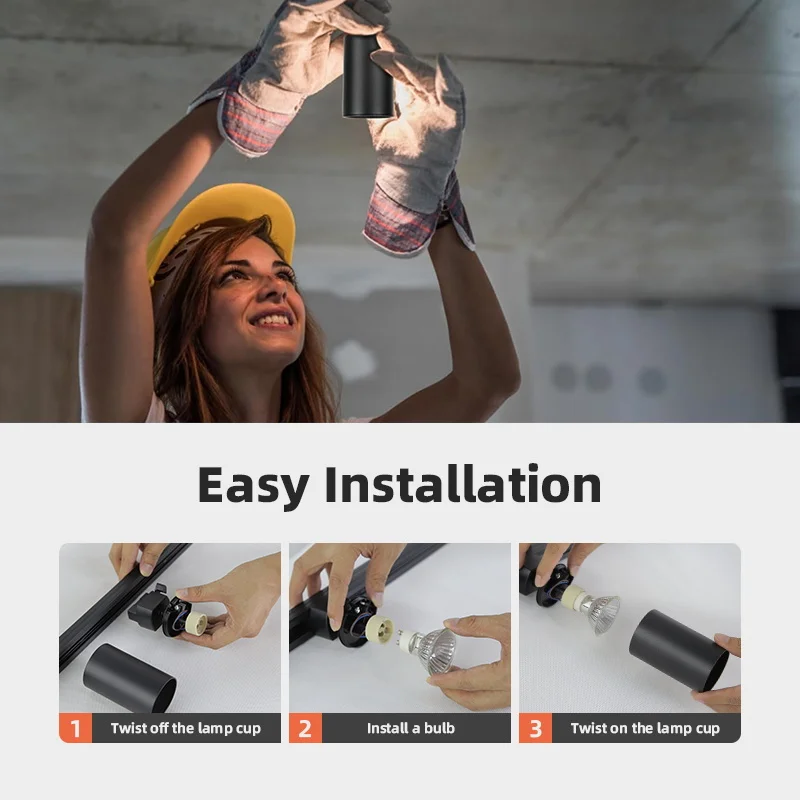 Full Set Track Light Led Ceiling Rail Lights Replaceable GU10 Light Source Spotlight for Living Room Bedroom Led Spot Track Lamp