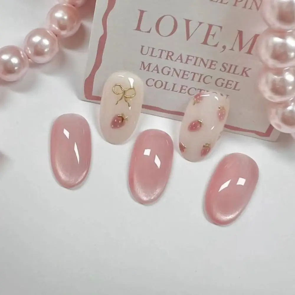 Uñas postizas de cabeza cuadrada, Ojo de gato, uñas francesas, polvo de purpurina, uñas falsas impermeables, uñas postizas de Navidad