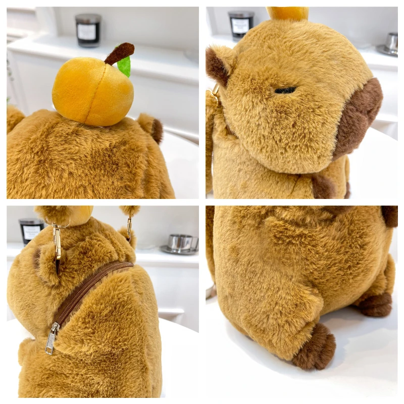 Leuke zachte pluche capibara rugzak meisje modieuze crossbody tas voor vrouwen Kawaii schoudertas voor kinderen cadeaus voor vriendin