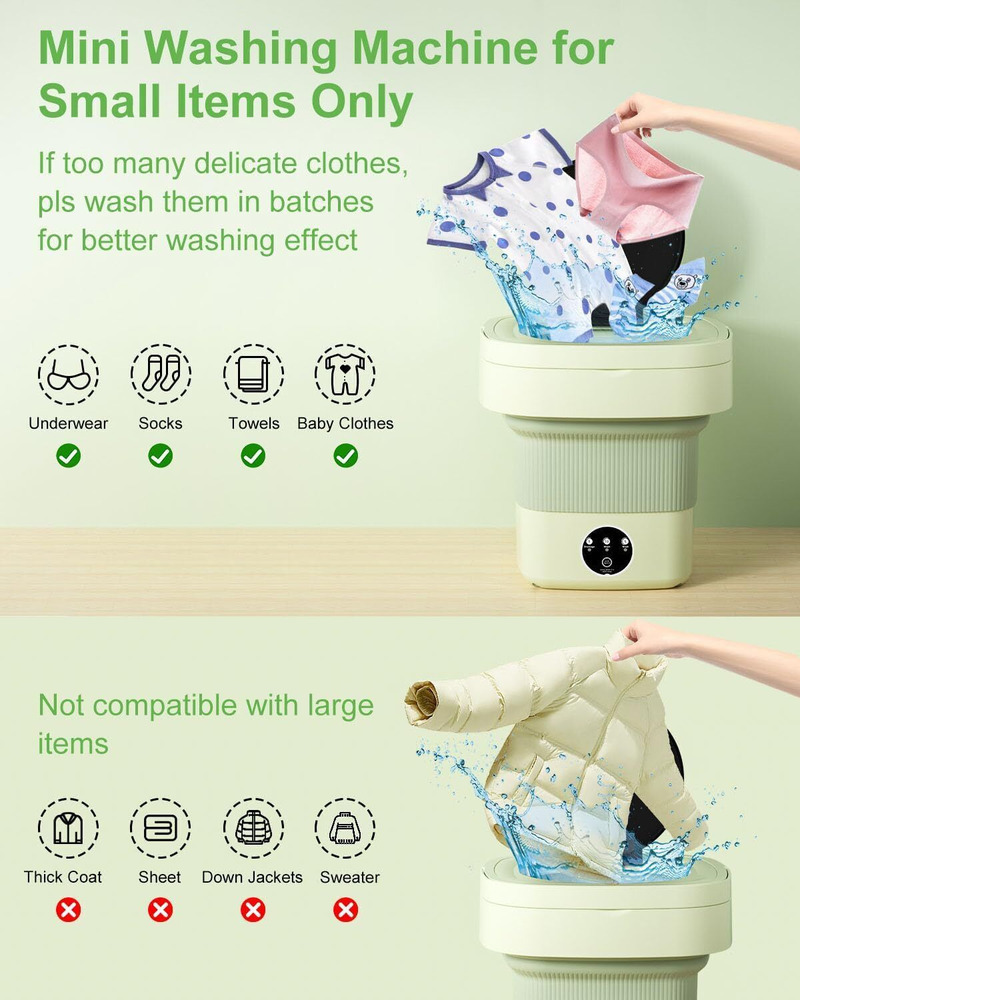 8/12L Large Capacity Portable Washing Hine Mini Foldable Washer Rotary Dryer