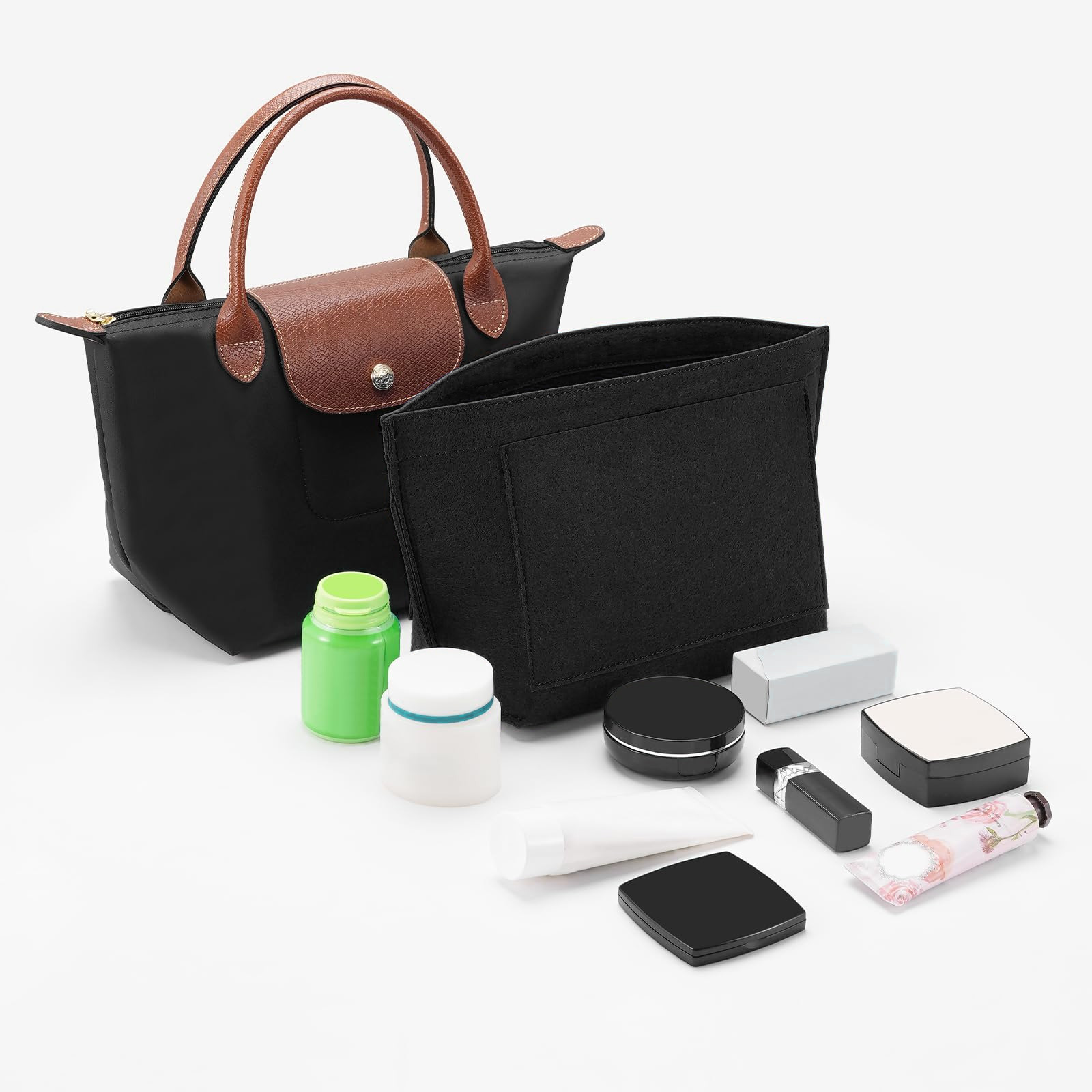 Inserto organizador de bolso, organizador de bolsa de fieltro para organizador de bolso, 5 colores, 3 tamaños
