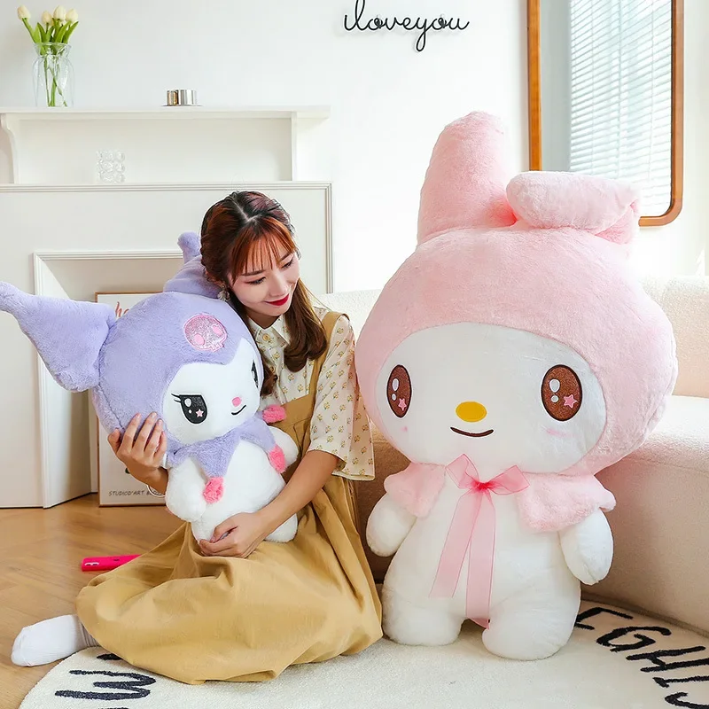 หมอนการ์ตูน Sanrio ขนาด25/55/70/80ซม., หมอนตุ๊กตาเมโลดี้ตกแต่งห้องด้วยของเล่นตุ๊กตาน่ารักหมอนตุ๊กตาของขวัญ