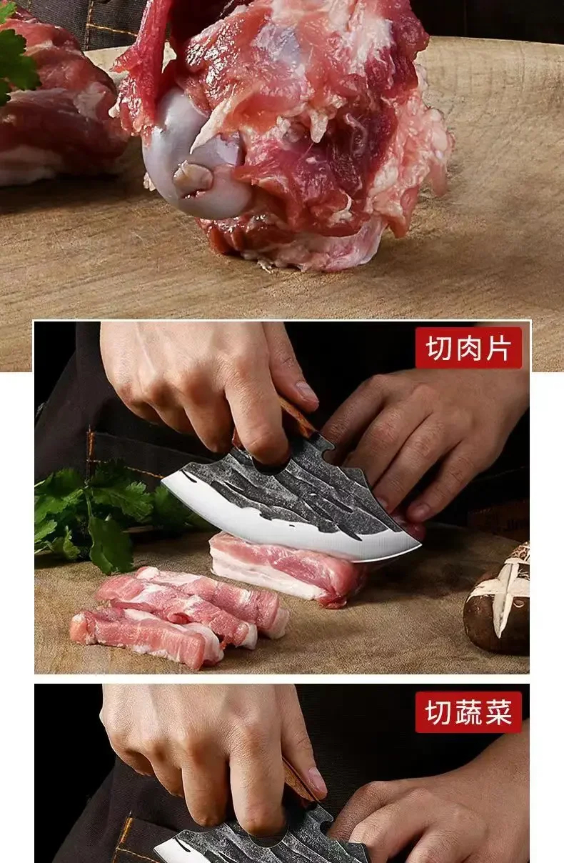 2025new Outdoor Pick Bones Dedicated Knife Hand-Forged Meat Cutting Knife Slaughter Professional Meat Selling Knife