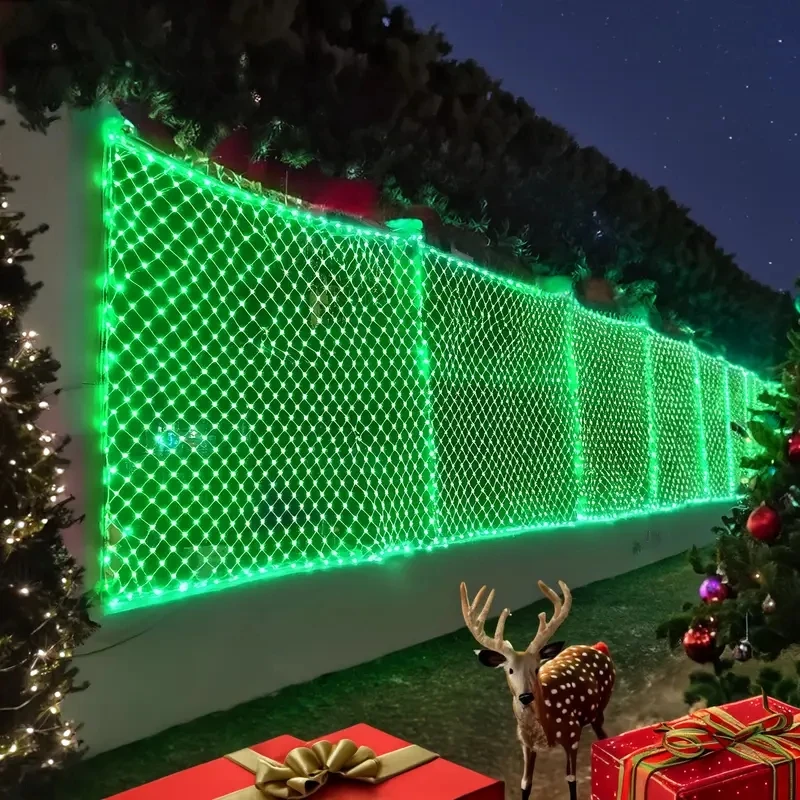 Halloween LED Large Outdoor mesh net string Lights Christmas Party Decoration DIY Window Curtain Lights Horror Props Bar