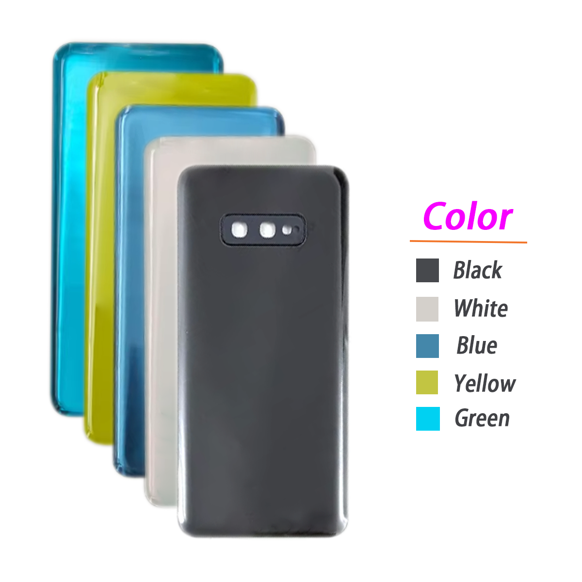 Nuevo para Samsung S10E cubierta trasera de batería Panel puerta trasera funda carcasa lente de cámara reemplazar