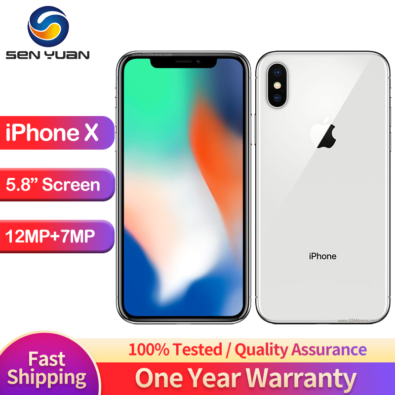 Apple iPhone X 64GB 256GB ROM 5.8 " Identificación facial OLED Original A11 Hexa Core Desbloqueado Teléfono móvil 4G LTE iPhone X